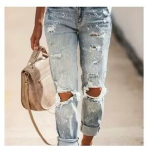 Distressed Light Blue Women's Jeans